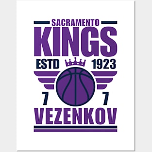 Sacramento kings Vezenkov 7 Basketball Retro Posters and Art